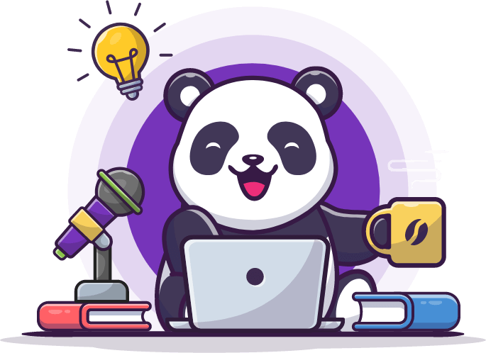 Panda dad working on Buddy Son Storytime