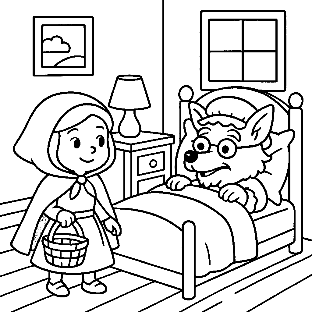 Coloring Sheet - Little Red Riding Hood