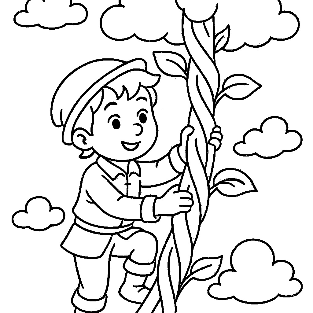 Coloring Sheet - Jack Climbing the Beanstalk