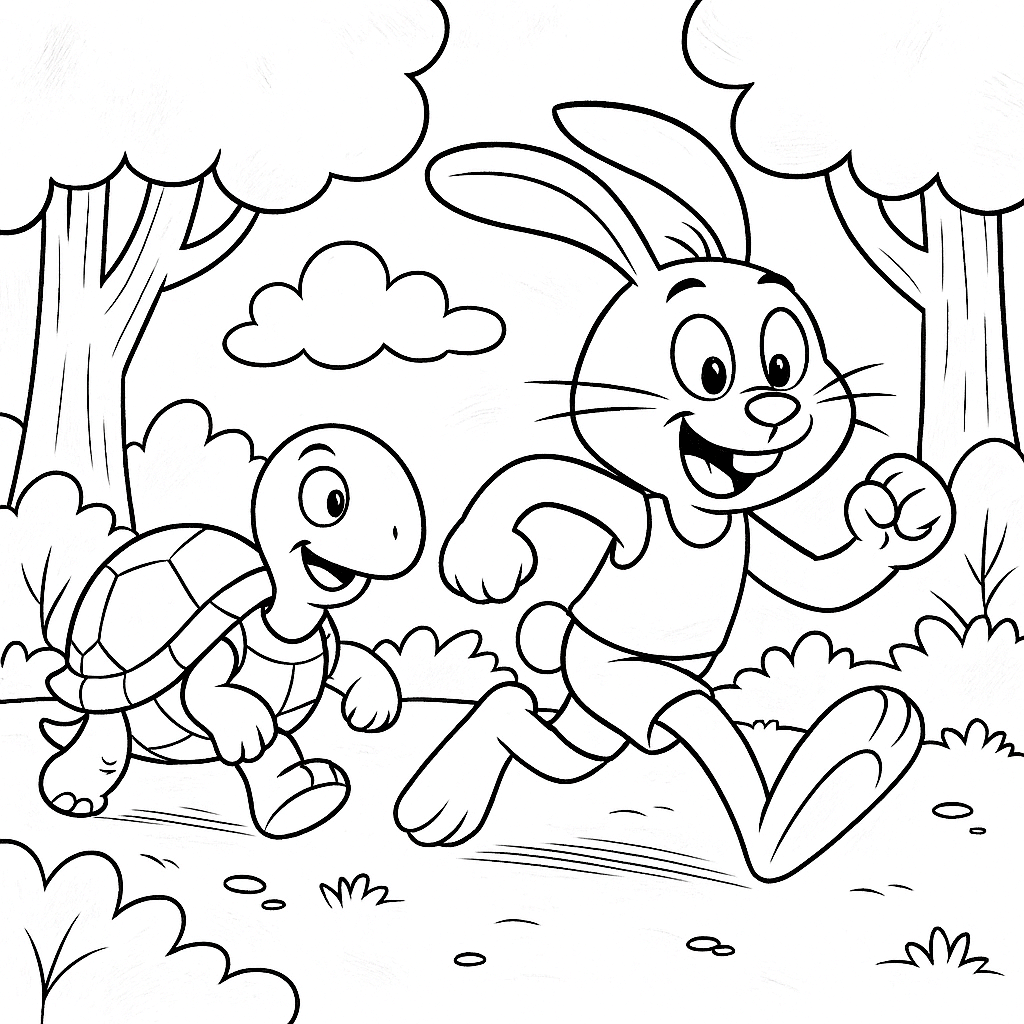 Coloring Sheet - Tortoise & The Hare Racing