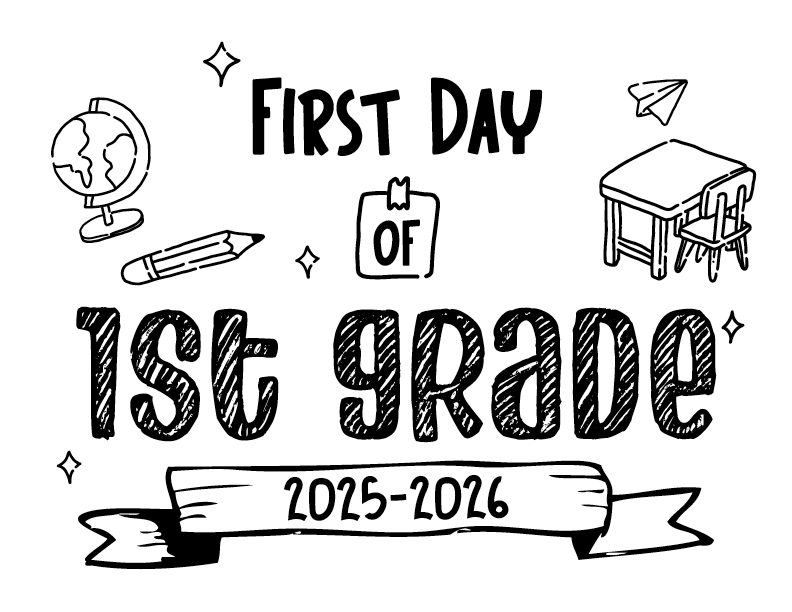 Back To School Sign - 1st Grade