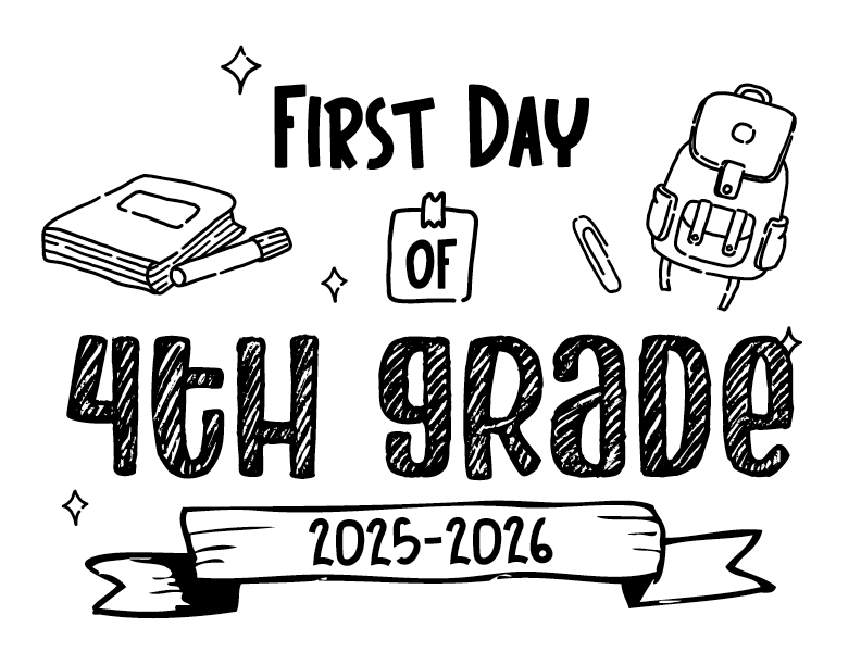 Back To School Sign - 4th Grade