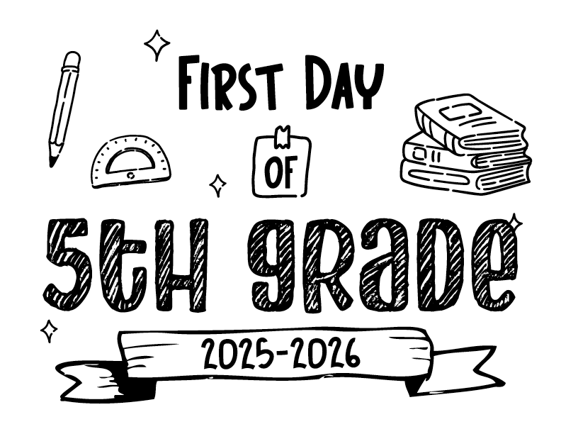 Back To School Sign - 5th Grade