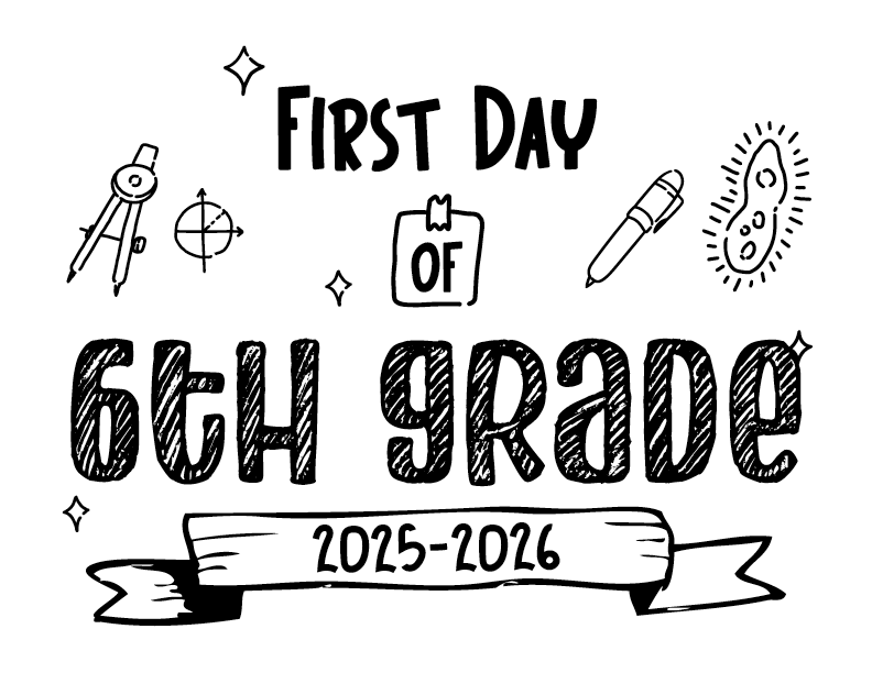 Back To School Sign - 6th Grade