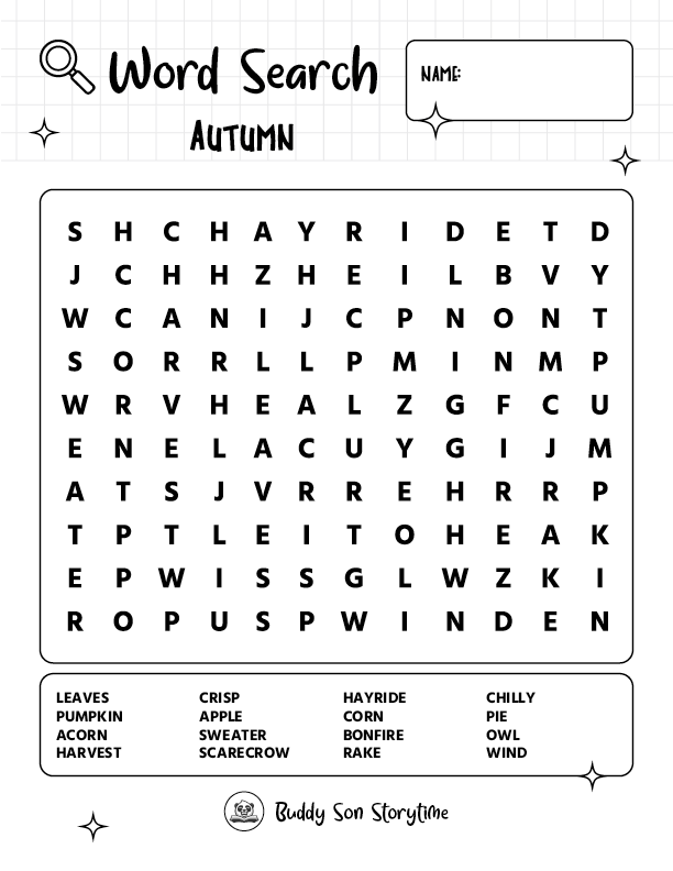 Word Search - Autumn - Game 3