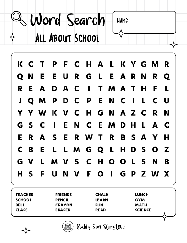 Word Search - School - Game 1